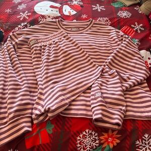 Daily Drills Pink Striped Lounge Set